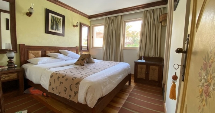 luxury cabin with king-size bed